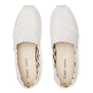 TOM'S TOMS Alpargata All-White Recycled Cotton Canvas Women's Size 8.5 - New